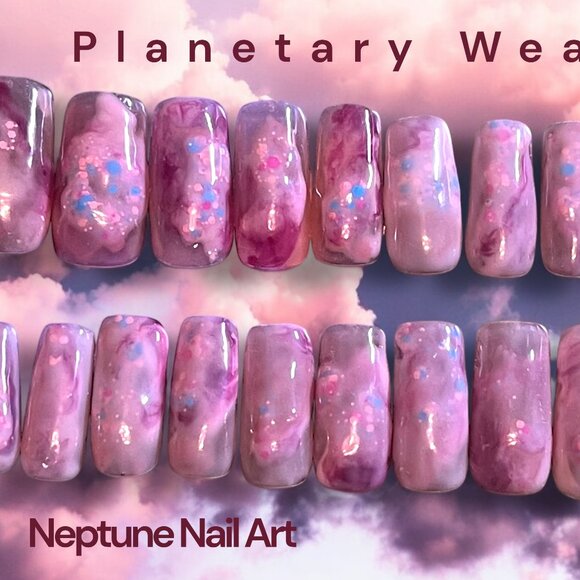 Gel press on nails - medium length, square - Picture 1 of 1